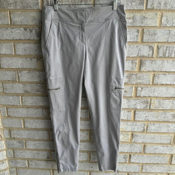 Eileen Fisher Pants - Eileen Fisher Light Gray Zipper Pockets Ankle Zip Cargo Pants Women's Size S.